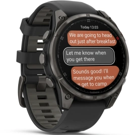 Смарт-часы Garmin Fenix 8 Pro 47mm Amoled Sapphire Lens Carbon Grey DLC Tinanium With Black/Pebble Gray (010-03198-01)