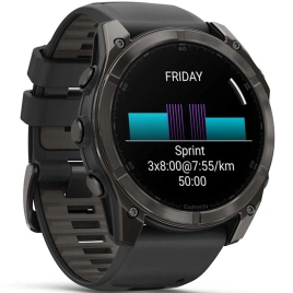 Смарт-часы Garmin Fenix 8 51mm Amoled Sapphire (010-02905-21) Carbon Gray DLC Titanium with Black/Pebble Gray Silicone Band