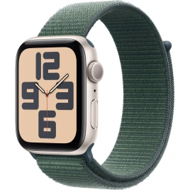 Смарт-часы Apple Watch SE (2024) 44mm Starlight Aluminium Case with Lake Green Sport Loop (MXEW3)