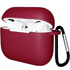 Силиконовый чехол Gurdini для AirPods Pro 3 Burgundy