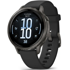 Смарт-часы Garmin Venu 4 41mm Slate Bezel With Black Silicone Band (010-03013-02)