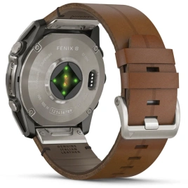Смарт-часы Garmin Fenix 8 51mm Amoled Sapphire Bare Titanium Black with Chestnut Leather Band with Grapphite Silicone Band (010-02905-40)