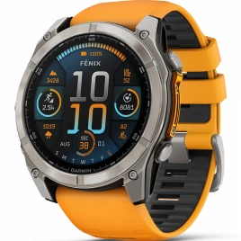 Смарт-часы Garmin Fenix 8 51mm Amoled Sapphire (010-02905-11) Titanium with Spark Orange/Graphite Silicone Band
