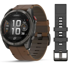 Смарт-часы Garmin Fenix 8 Pro 51mm Amoled Sapphire Lens Carbon Grey DLC Tinanium With Chestnut Leather Band (010-03199-40)