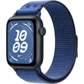 Смарт-часы Apple Watch SE (2025) 40mm Midnight Aluminum Case with Blue Ribbon Nike Sport Loop