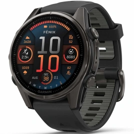 Смарт-часы Garmin Fenix 8 43mm Amoled Sapphire (010-02903-21) Carbon Gray DLC Titanium with Black/Pebble Gray Silicone Band