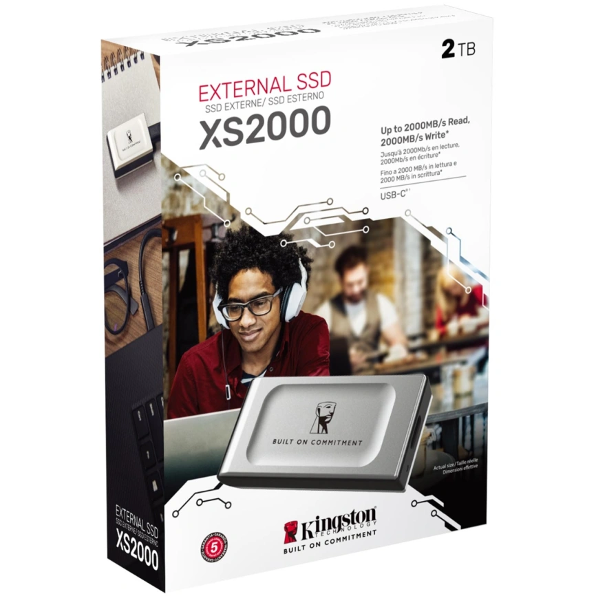 Внешний SSD накопитель Kingston XS2000 USB 3.2 Type-C 2TB Silver (SXS2000/2000GA) фото 3