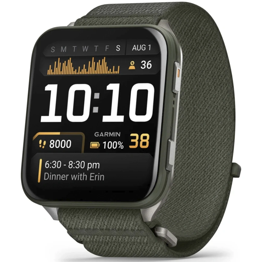 Смарт-часы Garmin Venu X1 Moss with Titanium Caseback and Moss ComfortFit Nylon Band (010-02980-03) фото 1
