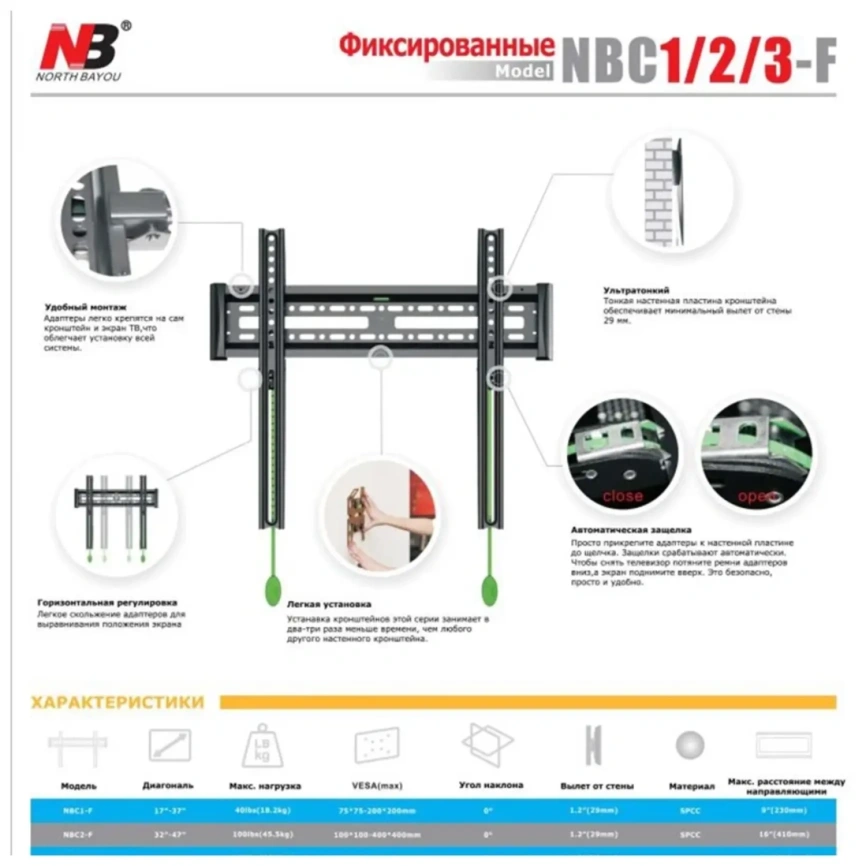 Кронштейн для телевизоров North Bayou C3-F фото 3