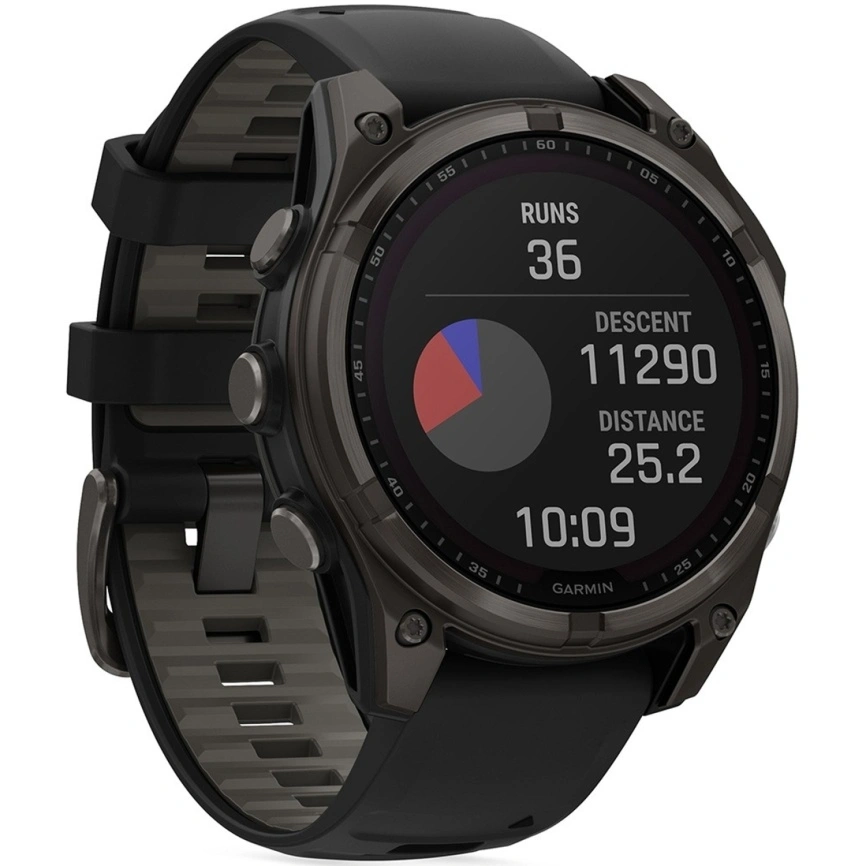Смарт-часы Garmin Fenix 8 51mm Solar Sapphire (010-02907-11) Carbon Gray DLC Titanium with Black/Pebble Gray Silicone Band фото 4
