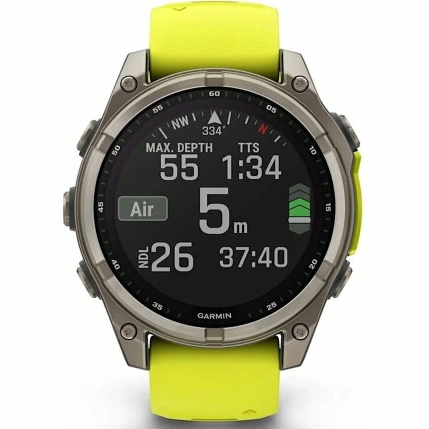 Смарт-часы Garmin Fenix 8 51mm Solar Sapphire (010-02907-21) Carbon Gray DLC Titanium with Yellow/Graphite Silicone Band фото 2