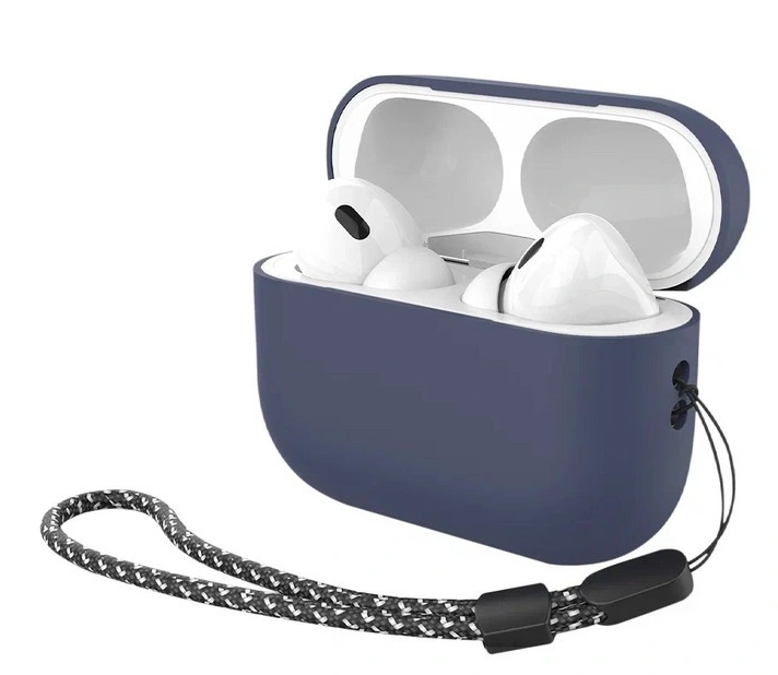 Силиконовый чехол Deppa для AirPods PRO2 с ремешком (47341) Blue фото 1