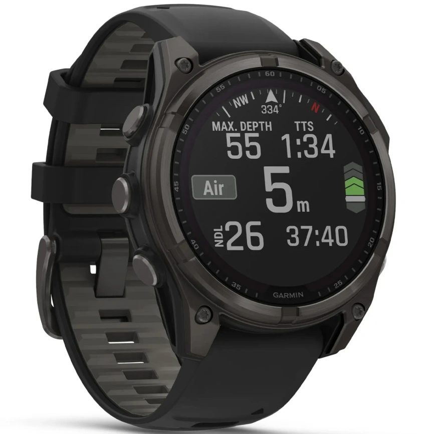 Смарт-часы Garmin Fenix 8 47mm Solar Sapphire (010-02906-11) Carbon Gray DLC Titanium with Black/Pebble Gray Silicone Band фото 8