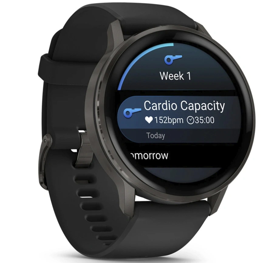 Смарт-часы Garmin Venu 4 45mm Slate Bezel With Black Silicone Band (010-03014-00) фото 2