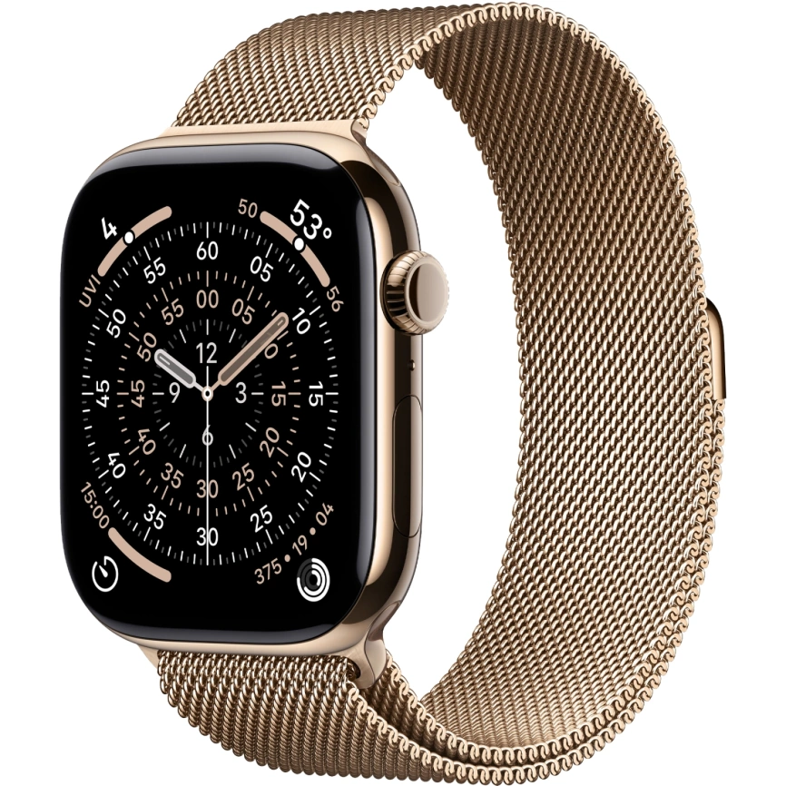 Смарт-часы Apple Watch Series 11 42mm Gold Titanium Case with Gold Milanese Loop фото 1
