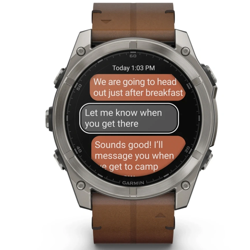 Смарт-часы Garmin Fenix 8 51mm Amoled Sapphire Bare Titanium Black with Chestnut Leather Band with Grapphite Silicone Band (010-02905-40) фото 8