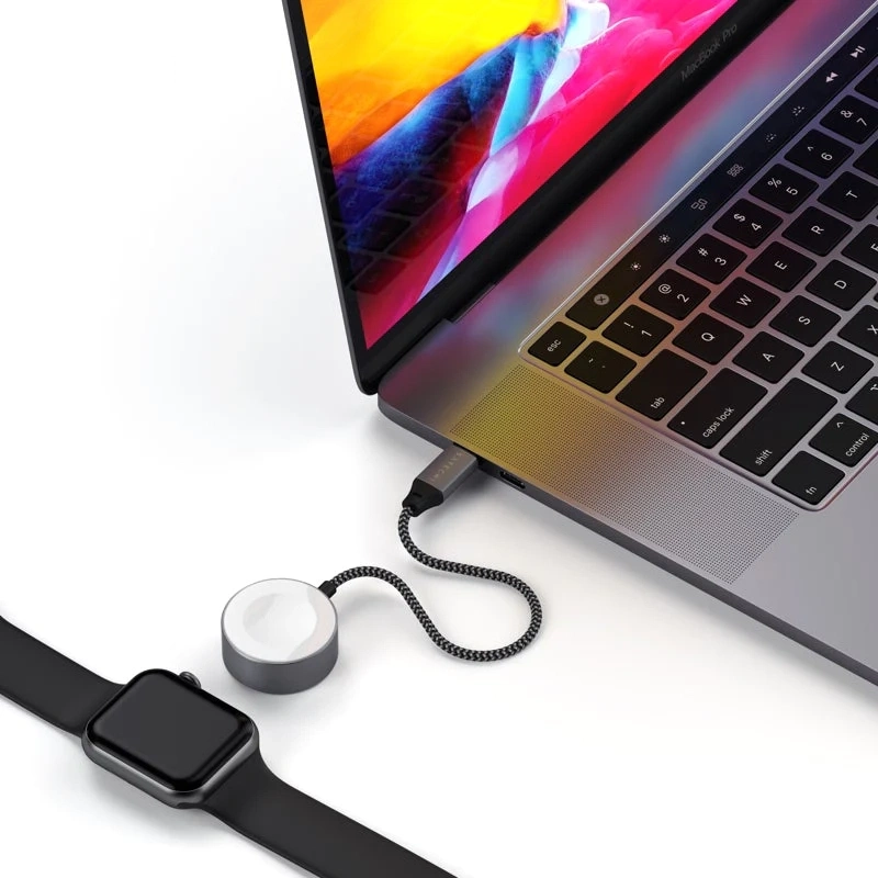 Беспроводное зарядное устройство Satechi USB-C Apple Watch ST-TCAW7CM Gray фото 6
