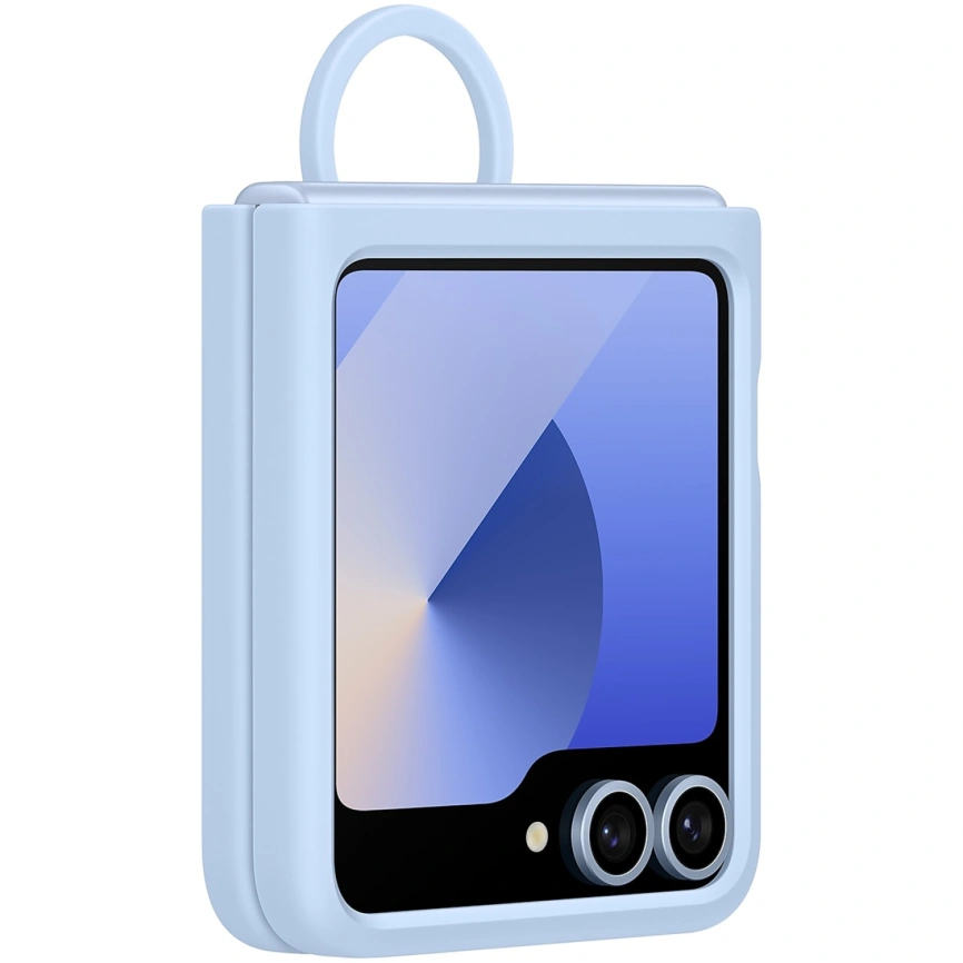 Чехол Samsung Silicone Case with Ring для Galaxy Z Flip6 Light Blue фото 1