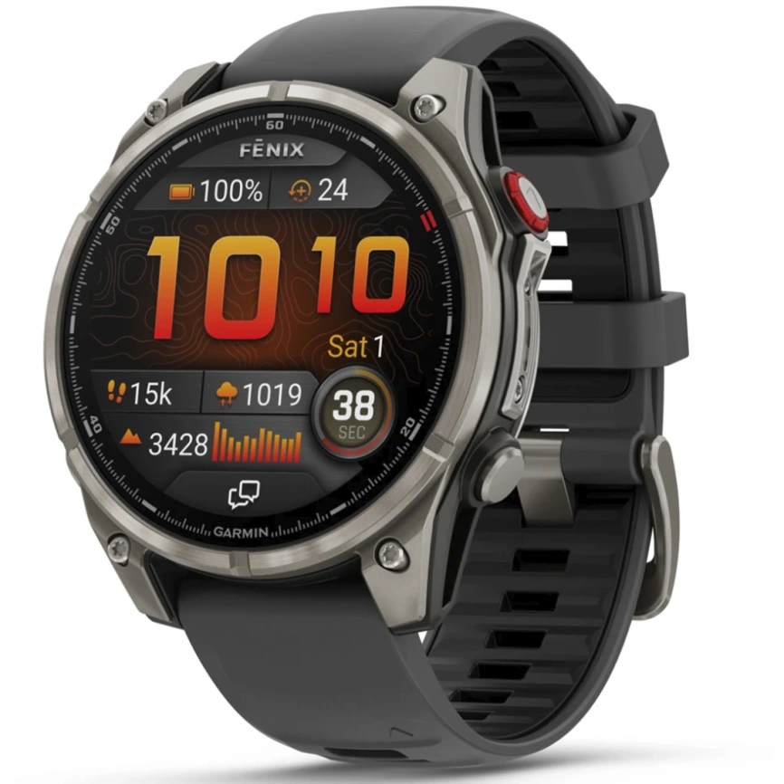 Смарт-часы Garmin Fenix 8 Pro 47mm Amoled Sapphire Lens Tinanium With Graphite/Black Silicone Band (010-03198-11) фото 1
