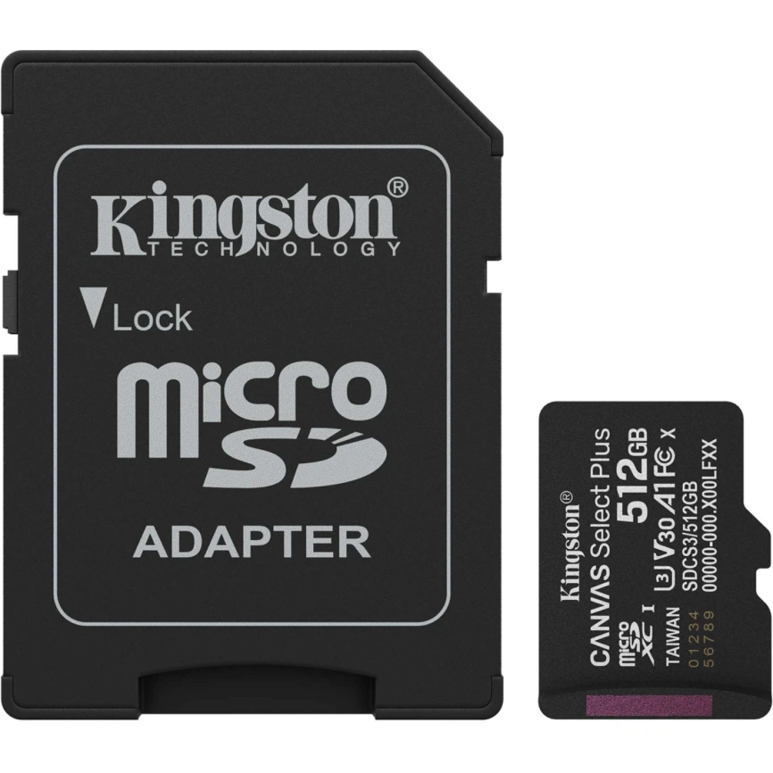 Карта памяти Kingston Canvas Select Plus 512GB MicroSD (SDCS3/512GB) фото 1