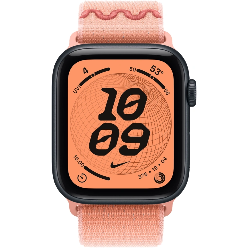 Смарт-часы Apple Watch SE (2025) 40mm Midnight Aluminum Case with Alpenglow Pink Nike Sport Loop фото 3