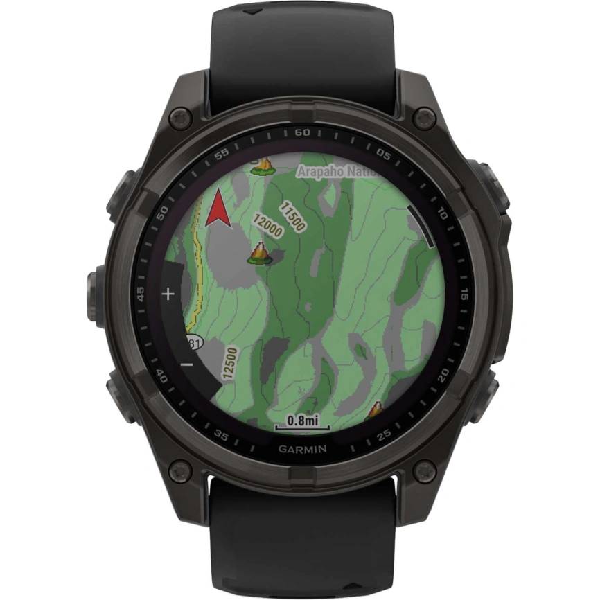 Смарт-часы Garmin Fenix 8 47mm Solar Sapphire (010-02906-11) Carbon Gray DLC Titanium with Black/Pebble Gray Silicone Band фото 6