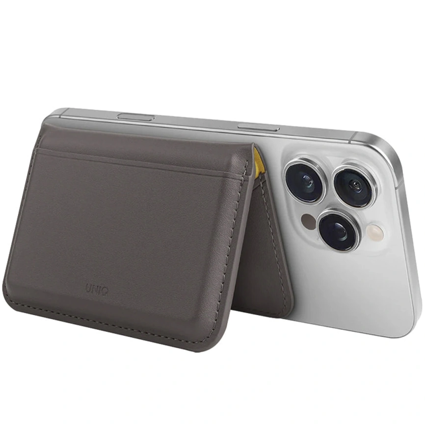 Картхолдер Uniq Lyden DS RFID-Blocking Magnetic Wallet Gray/Canary Yellow (LYDENDSMW-FGRYCYEL) фото 3